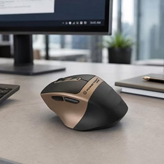 Ratón Powerton LIFE FLIXO inalámbrico 1600 DPI USB Negro dorado 6 botones