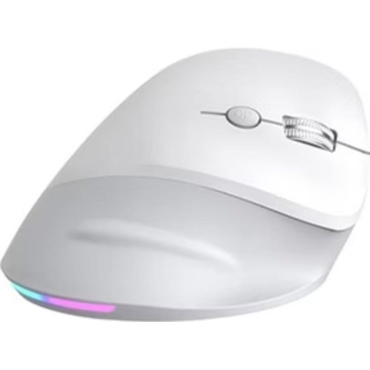 Ratón Powerton ERGO SPIRA inalámbrico 3200 DPI gris blanco RGB 6 botones