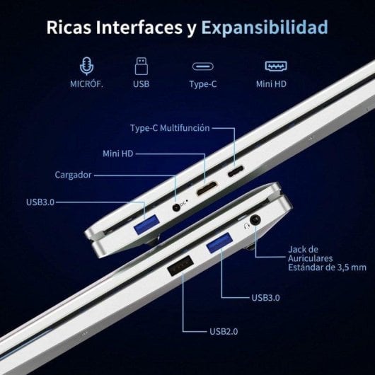 Portátil Rolipo T161N 16" Intel Core i3-1000NG4 16GB 1TB SSD Iris Plus Graphics Windows 11 Pro