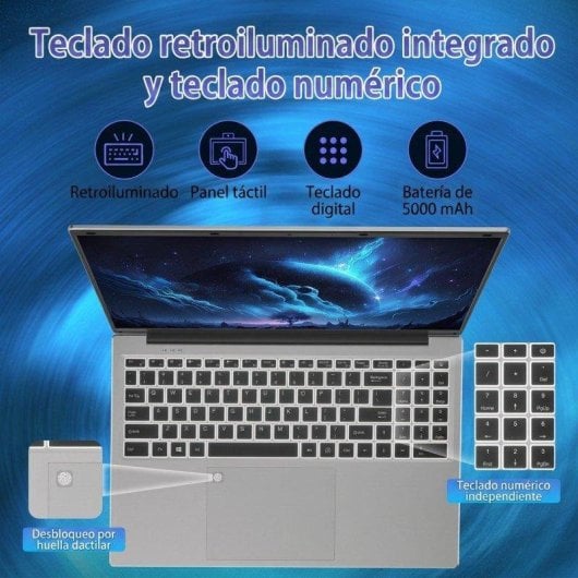 Portátil Rolipo T161N 16" Intel Core i3-1000NG4 16GB 1TB SSD Iris Plus Graphics Windows 11 Pro