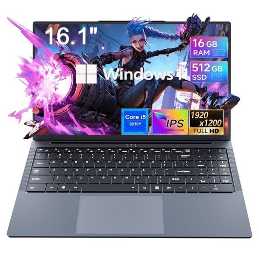 Portátil FUNYET 16" Intel Core i5-8210Y 16GB 512GB SSD Windows 11 Pro