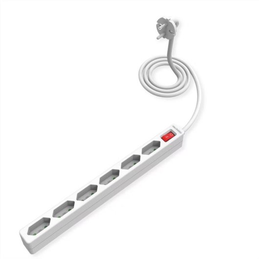 Steckdosenleiste Value 6 Steckplätze mit Schalter und 1,5 m Kabel für Innen
