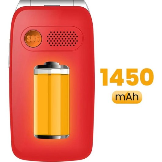 Avizar TEL-V202-RD 4G Dual SIM LCD SOS Rojo