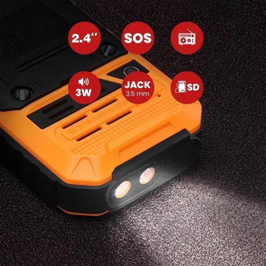 Avizar TEL-S9 4G 2,4" Dual SIM Linterna SOS Naranja Negro