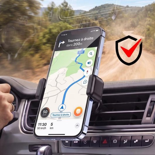 Soporte para smartphone de coche Avizar SUP-UBER negro 360°