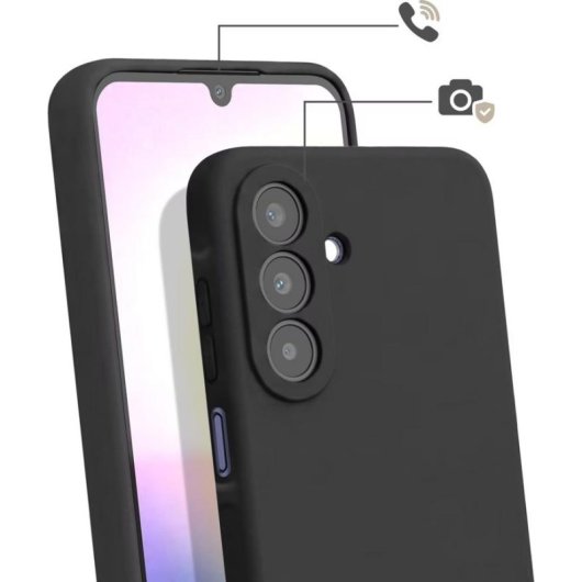 Funda para móvil Avizar Silicona Soft-Touch Negra con banda ajustable para Galaxy A25 5G