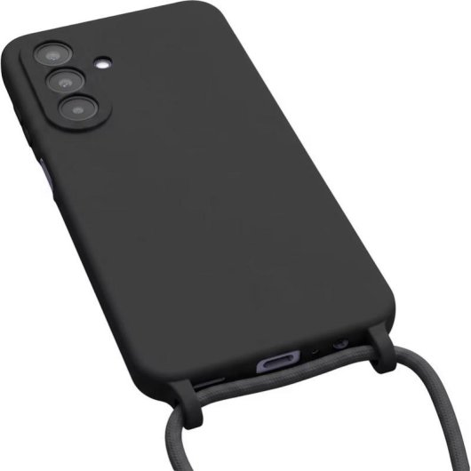 Funda para móvil Avizar Silicona Soft-Touch Negra con banda ajustable para Galaxy A25 5G
