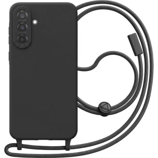 Funda para móvil Avizar Silicona Negra con cordón ajustable para Samsung Galaxy A56