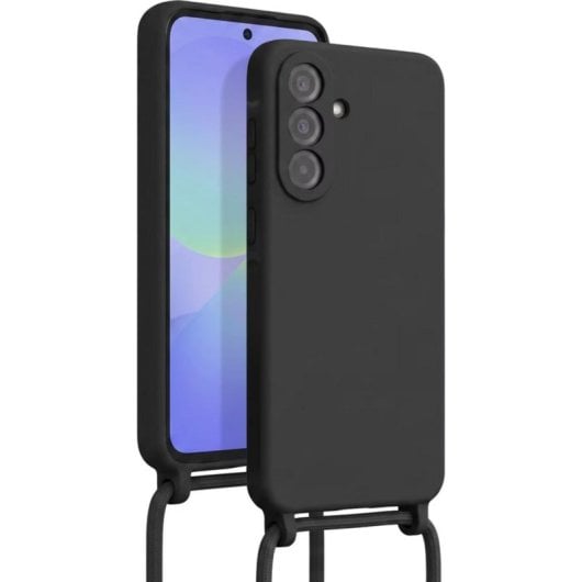 Funda para móvil Avizar Silicona Negra con cordón ajustable para Samsung Galaxy A56