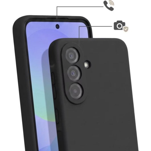 Funda para móvil Avizar Silicona Negra con cordón ajustable para Samsung Galaxy A56
