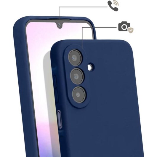 Funda para móvil Avizar Silicona Soft-Touch Azul con cordón ajustable para Galaxy A25 5G