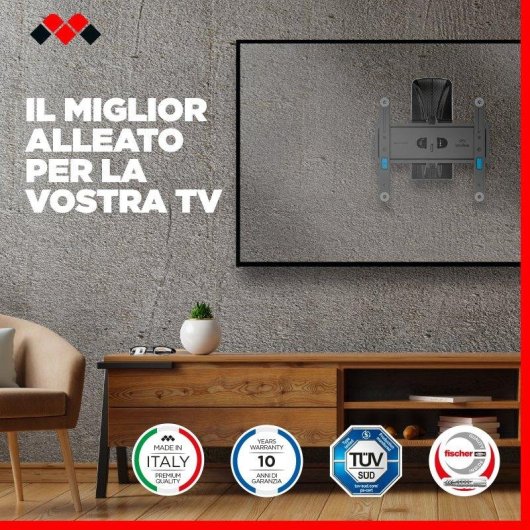 Meliconi SLIMSTYLE PLUS 100 SDR Supporto TV Parete 14 a 32" VESA 50-100 Max 20Kg