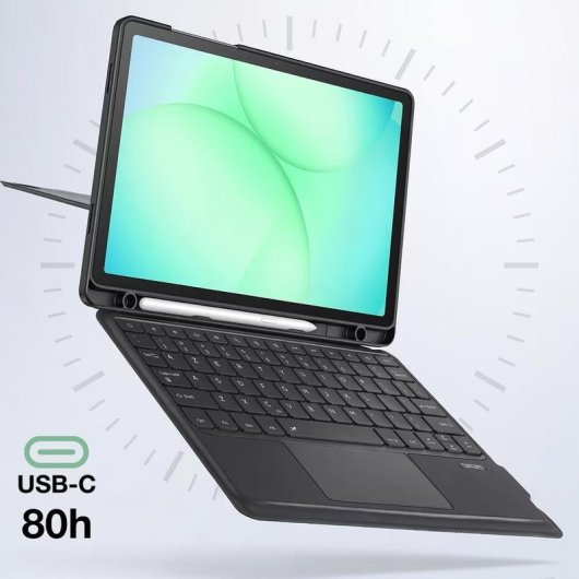 Teclado para tablet Dux Ducis KLAV-DUX-FR-X216 con retroiluminación y touchpad para Samsung Galaxy Tab A9 Plus y Tab A11 Plus