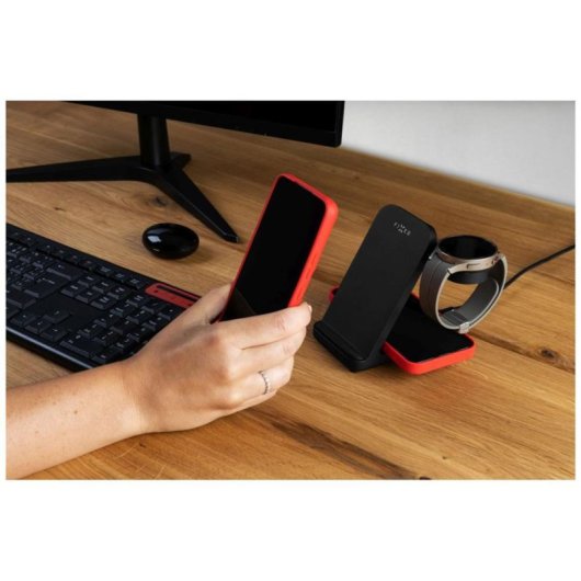 Estación de carga inalámbrica FIXED 3 en 1 USB-C carga rápida negra