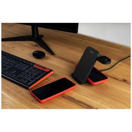 Estación de carga inalámbrica FIXED 3 en 1 USB-C carga rápida negra