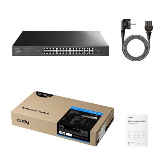 Conmutador Cudy GS1028ES2 26 Puertos Gigabit Ethernet Gestionado L2 con 2 Combo SFP