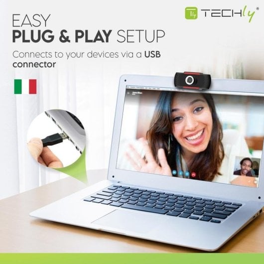 Webcam Techly I-WEBCAM-60T Full HD 1080p USB 2.0