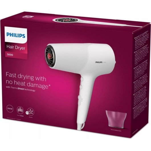 Ionen Föhn Philips BHD500/00 2100W 6 Temperaturstufen 6 Geschwindigkeiten ThermoShield Weiß