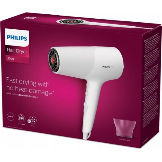 Ionen Föhn Philips BHD500/00 2100W 6 Temperaturstufen 6 Geschwindigkeiten ThermoShield Weiß