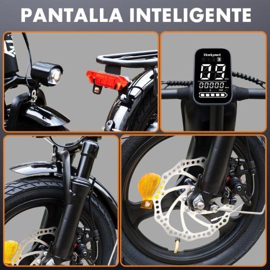 Bicicleta Eléctrica Plegable Bodywel T16PRO 250W 36V 14"