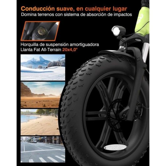 Bicicleta Eléctrica Plegable Bodywel F20PRO 500W 48V 20Ah 20"