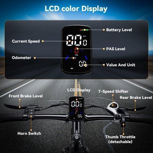 Bicicleta Eléctrica Hedatx TX1 48 V 16 Ah Pneus 29 polegadas
