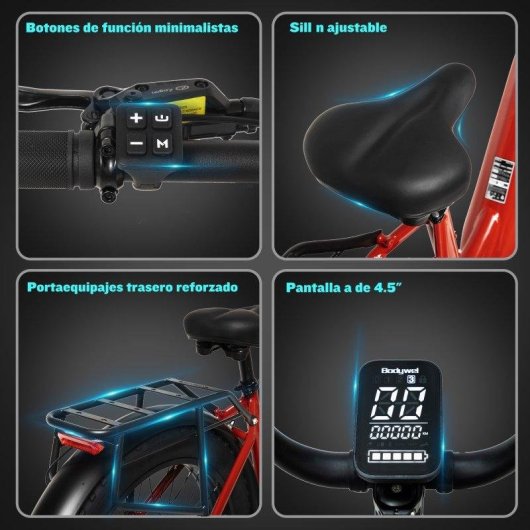 Bicicleta Eléctrica Bodywel D9 Motor 750W Batería 48V 15Ah Neumáticos 26"