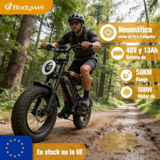 Bicicleta Eléctrica Bodywel M16 Motor 500W Batería 48V 13Ah