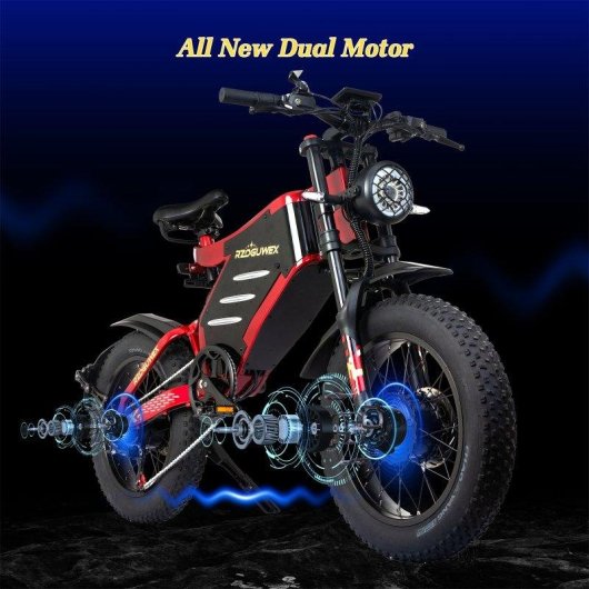 Bicicleta Eléctrica Todo Terreno RZOGUWEX X7 Doble Motor 2000W 48V 30Ah