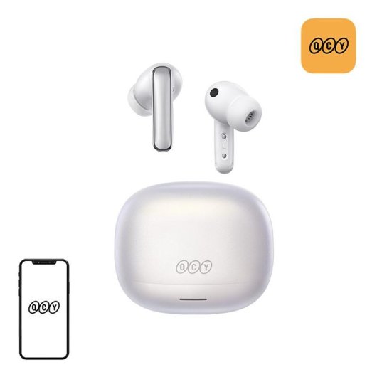 Auriculares QCY MeloBuds N65 sans fil Bluetooth 6.0 ANC adaptatif IPX5 Blanc