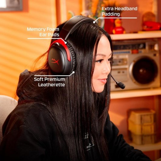 Auriculares HyperX Cloud III S inalámbricos 2,4 GHz y Bluetooth gaming blanco/rosa