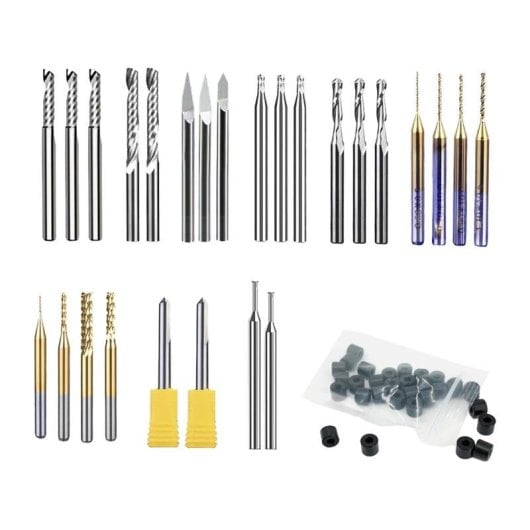Set de fraises CNC MAKERA Essential Extended 52 pieces 1/8"