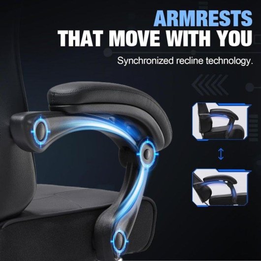 Silla de gaming GTPLAYER Ergonómica con Reposapiés y Soporte Lumbar