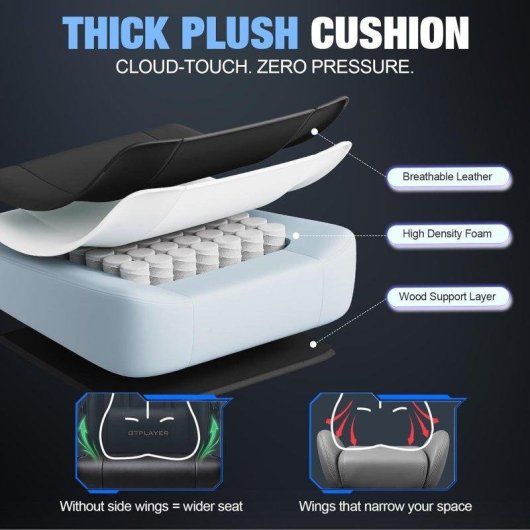 Silla de gaming GTPLAYER Ergonómica con Reposapiés y Soporte Lumbar