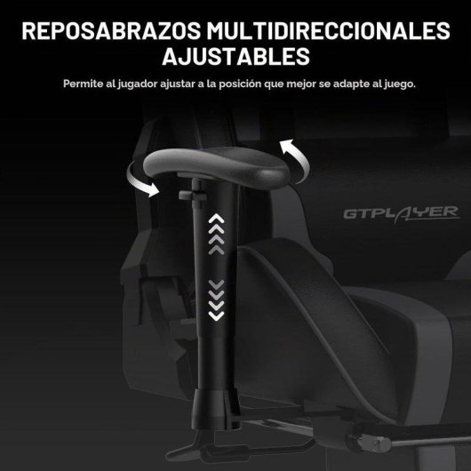 Silla gaming GTPLAYER con Bluetooth y reposapiés 200 kg gris