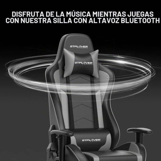 Silla gaming GTPLAYER con Bluetooth y reposapiés 200 kg gris