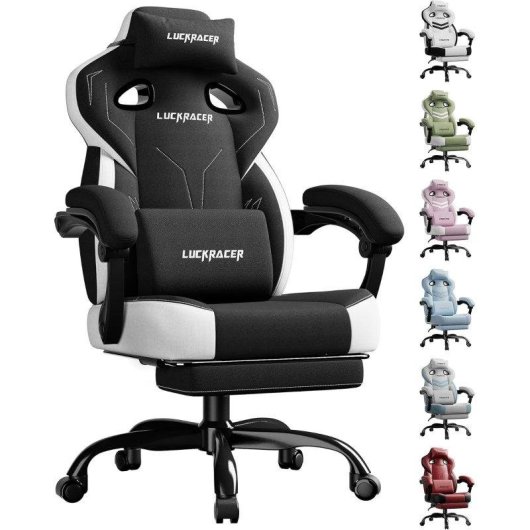 Silla Gaming GTPLAYER Ergonómica Reposapiés Reposabrazos Sincronizados Negro