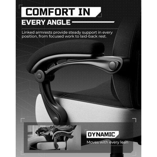 Silla Gaming GTPLAYER Ergonómica Reposapiés Reposabrazos Sincronizados Negro