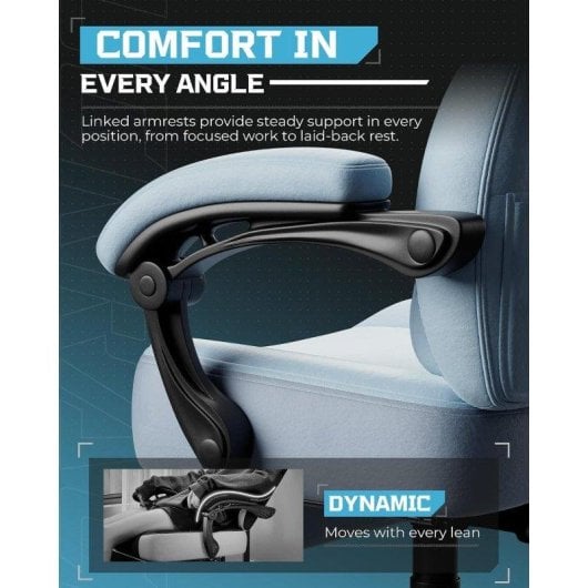 Sedia Gaming GTPLAYER in Tessuto Regolabile 90-155° e Poggiapiedi - Blu