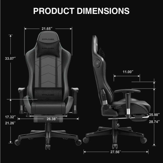 Silla Gaming GTPLAYER Ergonómica con Bluetooth y Reposapiés 200 kg