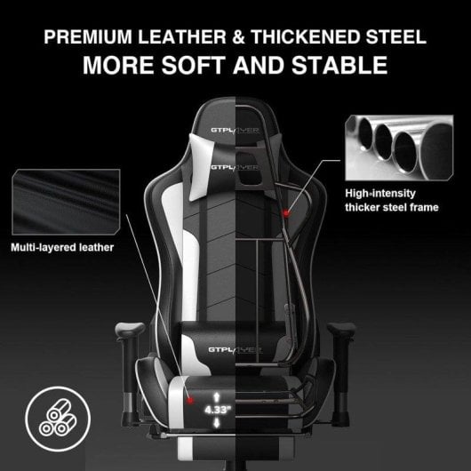 Silla Gaming GTPLAYER con Altavoces Bluetooth y Reposapiés