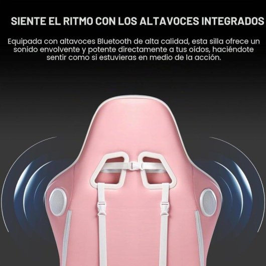 Silla Gaming GTPLAYER Ergonomic Bluetooth Reposapiés Rosa