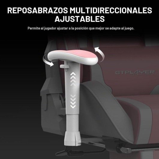 Silla Gaming GTPLAYER Ergonomic Bluetooth Reposapiés Rosa