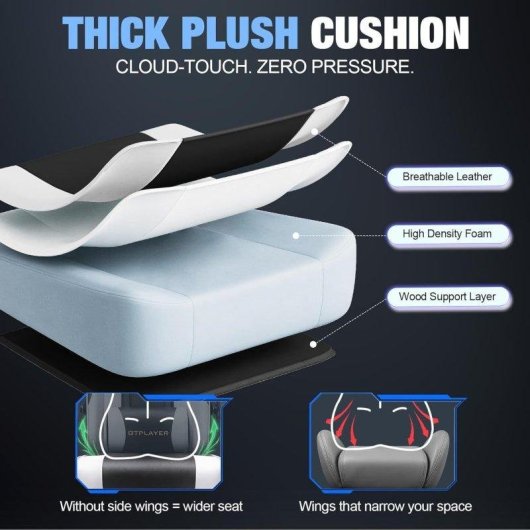 Silla gaming GTPLAYER ergonómica con reposapiés y soporte lumbar