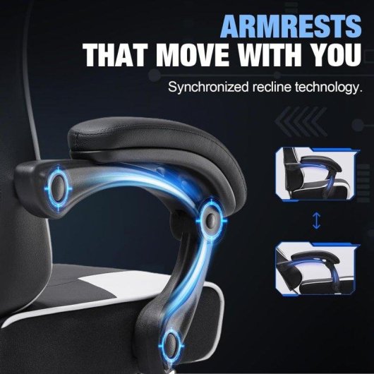 Silla gaming GTPLAYER ergonómica con reposapiés y soporte lumbar