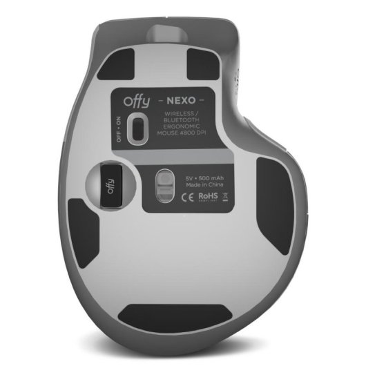 Mouse Offy NEXO RF Wireless Bluetooth USB-C 4800 DPI Bianco 9 Pulsanti