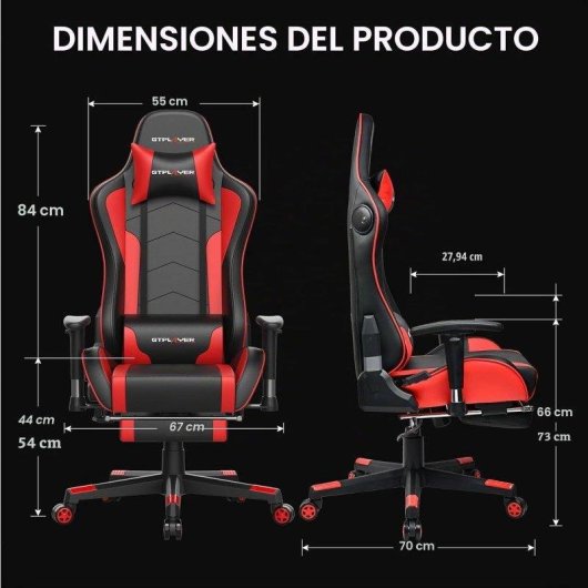 Silla Gaming GTPLAYER Con Bluetooth Y Reposapiés