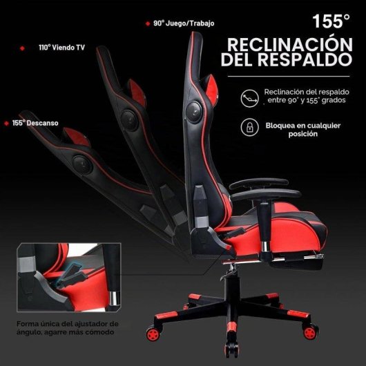 Silla Gaming GTPLAYER Con Bluetooth Y Reposapiés