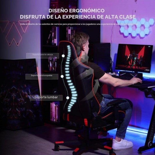 Silla Gaming GTPLAYER Con Bluetooth Y Reposapiés
