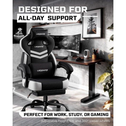 Silla Gaming GTPLAYER Reposapiés Reposabrazos Sincronizados Negro